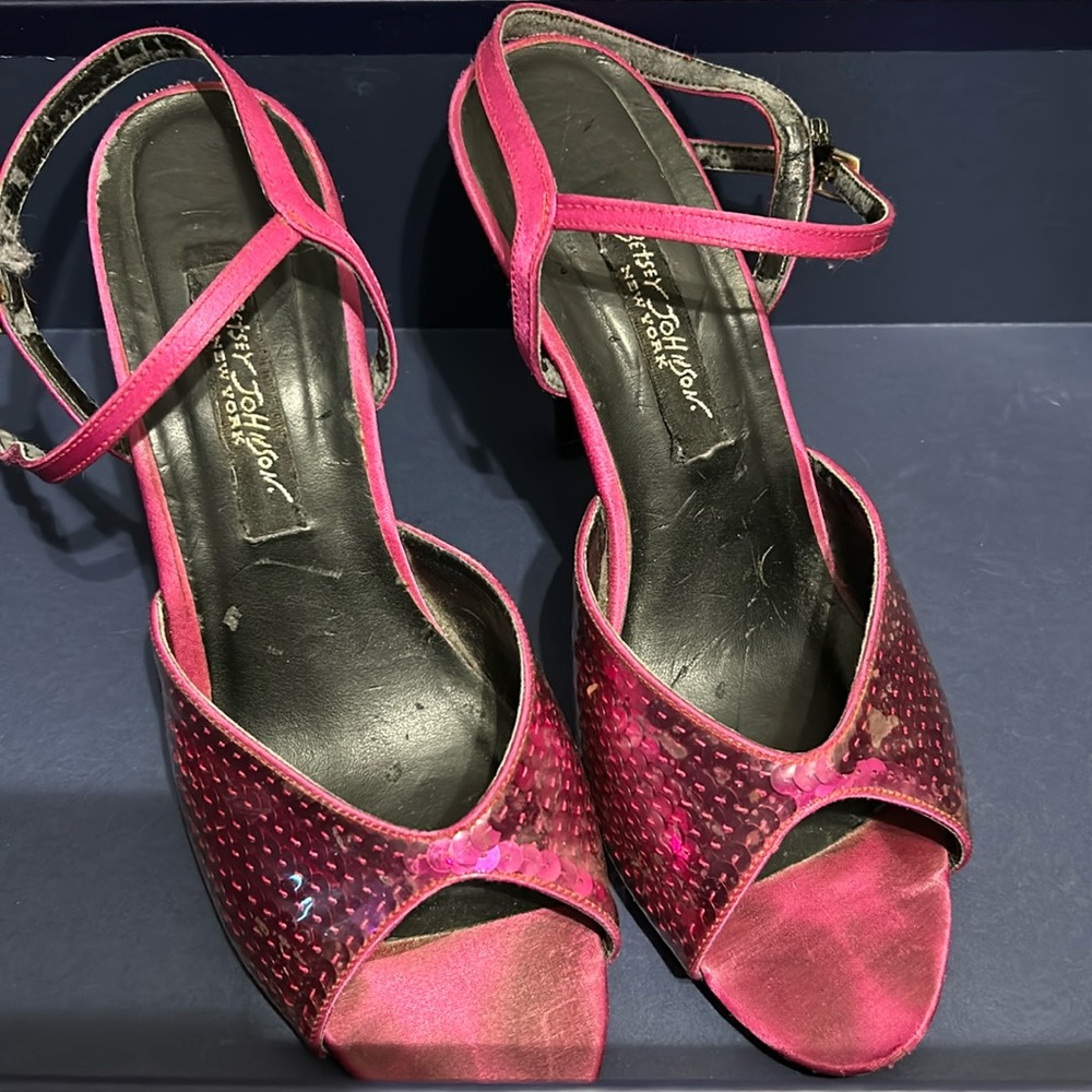 Pink sequence Betsey Johnson high heels